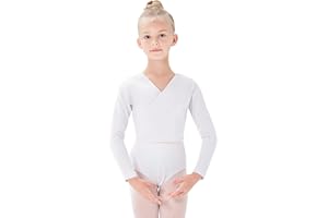 tanzdunsje Baletowa kurtka owijana dla dziewcząt, bawełna, taniec, kurtka baletowa, długi rękaw, dla kobiet