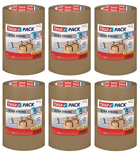 Preisvergleich Produktbild 6x 3er Rolle Tesa Ultra Strong braun EAN 4042448116635 = 18 Rollen