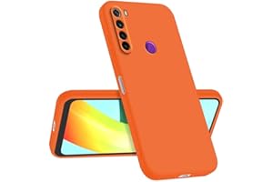 Longstong Funda Compatible con Redmi Note 8 / Note 8 2021 (6.3"), Delgada Antigolpes Personalizada Diseño Minimalista - Naranja