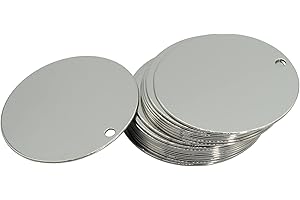 STAYMAX Runde Metall-Gravurrohlinge mit Loch, 5,08 cm, blanko Etiketten, 25 Stück