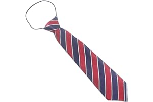 TAOSHENG Fashion One Size Kids Elastic Tie, 29CM Length Modern Stripe Pre-Tied Children Necktie for Boys Girls Wedding Graduation School Uniforms