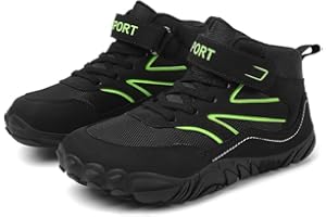 DININT Enfants Chaussures Minimaliste Barefoot,Enfants Chaussures de Randonnée pour Semelle Zero Drop,Garçons Filles Chaussures de Trail Antidérapantes Noir,EU GR.28-37