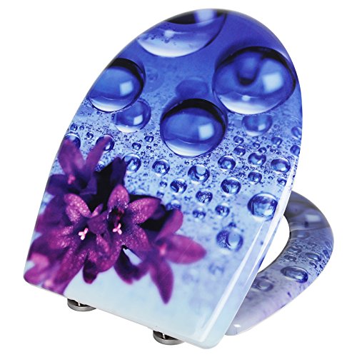 WOLTU 2474 Toilettensitz Wc Sitz mit Absenkautomatik, Duroplast, Fast Fix/Schnellbefestigung, Softclose Scharnier, Antibakteriell, Violett - 4