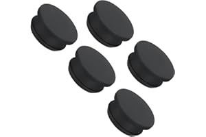QUARKZMAN Bouchon de Trou en Silicone à Verrouillage à Pression 30mm de Diamètre Joint de Panneau pour Panneau Affleurant Bouchon Caoutchouc Rond pour Cloisons de Cuisine, Noir, 5 Pcs