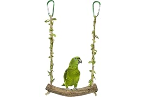 AYVRUOP Wellensittich Schaukel Naturholz,Vogelspielzeug für Wellensittiche,Vogelschaukel Wellensittich,Sitzstangen für Vogelkäfige,Vogelkäfig Zubehör für Papageien,Kanarienvogel,Nymphensittich