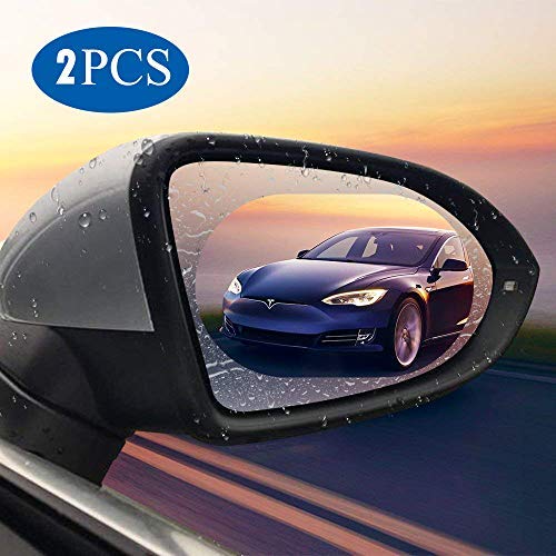 WADEO 2 Piezas Protectora del Espejo Retrovisor Coche, Película de Espejo retrovisor Impermeable Resistente al Agua Resistente a los arañazos Transparente