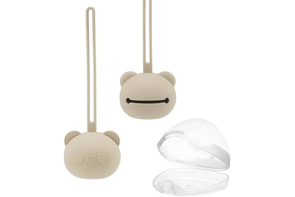 Norhogo Tétine, en silicone, sans BPA, avec rangement sûr, pour la boîte à tétine, accessoire pour garçons et filles, beige