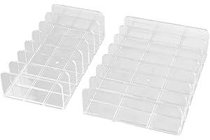 SALUBOHUM 2 Make up Organizer, schmink zubehör, 7 Schlitze für, geeignet für Schminktisch und Schrank, transparentes Design, geeignet für Lidschatten, Nagellack, etc（12.5cm+8.5cm）