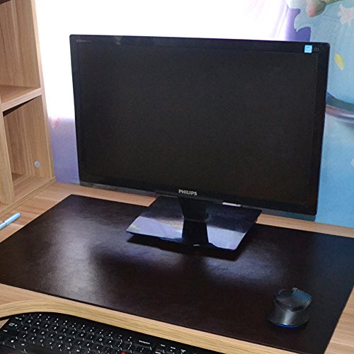Kupx Schreibtischunterlage für Computermonitor und Maus, Leder, 71,1 x 38,1 x 0,5 cm, Schwarz - 4
