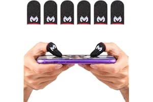 ONGNIUU 6 x Fingerhüllen für Gaming, atmungsaktiv und schweißfest, Touch-Ärmel für Daumen und Zeigefinger, Mobile Game Fingerhülse, präzise Kontrolle, kompatibel mit allen Android- und iOS-Geräten