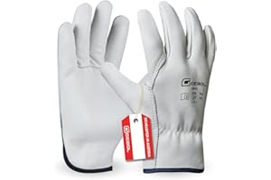 Gebol Driver, 1 Paar Arbeitshandschuhe für Herren aus 1,1 mm dickem Premium-Rindsvollleder, Handschuhe für Bau, Garten & grobe Arbeiten, L (Gr. 9)