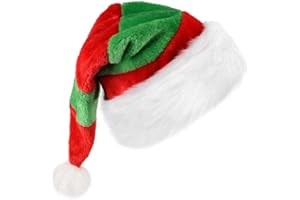 BABEJIA 1 Stück Weihnachtsmütze Nikolausmütze, Rot & Grün Santa Mütze, Dicker Fellrand aus Plüsch Nikolaus Mütze Weihnachtliche Mütze Für Erwachsene