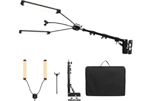 GSKAIWEN 50W 3000–6500K dimmbare LED-Doppelarmleuchte mit 105 cm dreieckigem Ausleger zur Wandmontage, Fotografie-Beleuchtungsset für Make-up, Live-Übertragung, Augenbrauen, Tattoo-Lampe, Studio-Video