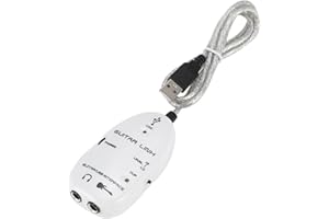 USB -Audio -Schnittstelle, Gitarrenschnittstelle Gitarre Zum USB Schnittstellen Link Kabel Kabeladapter mit Audio Connector Recorder Guitar Interface für PC Computer (WHITE)