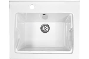 JO-BAGNO.IT Mueble lavabo cerámica 60 x 50 x H 88 Reno Design blanco Incluye desagüe de acero y sifón Piloto Profundo 33 cm (SX orificio grifo)