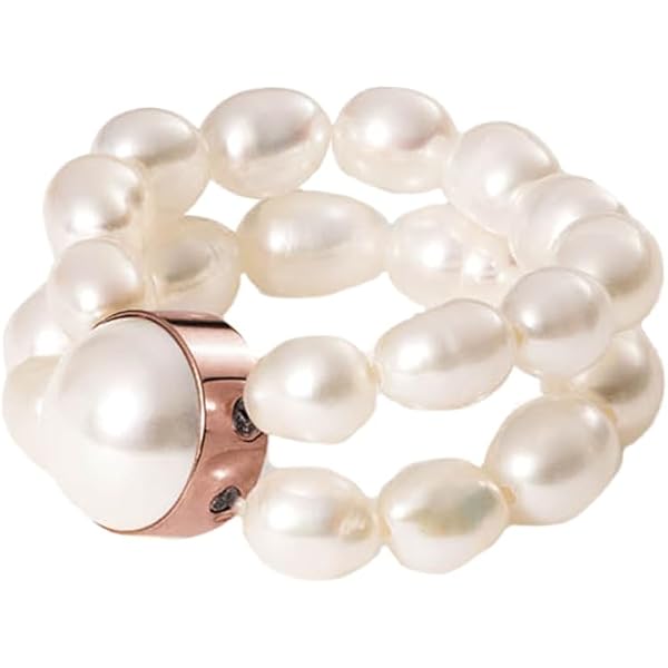 Purelei Graceful Pearl Ring – Elastischer Perlenring, Vergoldet, In S/M Oder M/L