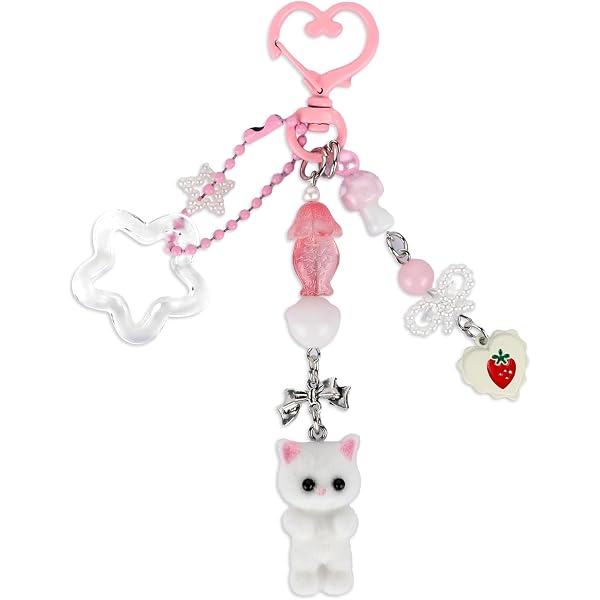 6Pcs Cute Cat Keychains – Adorable Purse Charms For Handbags, Backpacks & Gifts For Cat Lovers