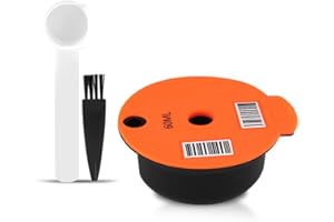 RECAFIMIL Reusable Coffee Filter, Refillable Coffee Capsules Pods 60ml PP Plastic Reusable Capsules for Bosch Tassimo Coffee Machine Accessory