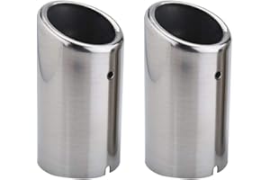 JIULAN Yctze Auspuffendrohr Paar Auto-Auspuffendrohre Schalldämpfer-Spitzen für Golf Tiguan Passat Touran für 325i 328i Silber Edelstahl für auspuffblende,tiguan auspuffblende,tiguan auspuffblende,auspuffble