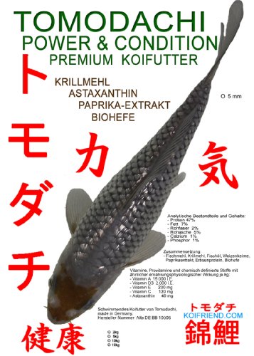 Preisvergleich Produktbild Koifutter für höchste Ansprüche, Tomodachi Premium Koifutter, Power und Condition Schwimmfutter der Spitzenklasse für Koi jeden Alters, 2kg 5mm Koipellets