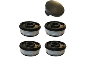 GARTENTEILE Bobina de repuesto para desbrozadora eléctrica ALDI Gardenline – Juego de 4 bobinas + 1 cubierta apta para cortabordes eléctricos ALDI Gardenline GLR 450 -459 + 450/1 - 450/5 GLT 453 - 458