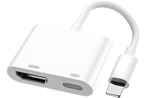 CRITIN HDMI Adapter for iPhone and iPad to TV,1080P HDMI Cable Adapter Sync Screen Video & Audio Digital AV Converter with Charging Port for iPhone, iPad, iPod on HDTV/Projector/Monitor,No Power Need