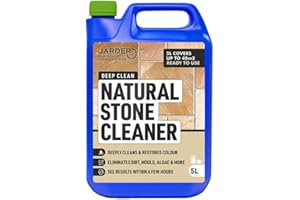 Jarder Natural Stone Cleaner 5L – Removes Dirt, Grime, Algae, Mould, and Black Spots - Restores Colour - Safe on All Stone Types - Deep Cleaning Powerful Formula