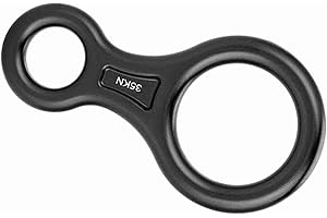 DIOCHE 8 Ring Descender, 35KN Figure 8 Word Rope Descender Rappel Ring Rock Climbing Device, Rappel Gear Downhill Equipment for Rappelling Climbing Downhill (Black)