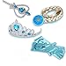 Produktbild Damelie Queen Elsa Prinzessin Anna Zauberstab, Krone, Strass, Tiaras & Handschuh Mädchen, Geschenk-Set Prinzessin Karneval Verkleidung Party Cosplay