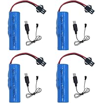 AMZZN 5x 3,7V 1000mAh Lipo Akkus Mit Ladegerät – SM-2P Stecker, Für DEERC, BEZGAR RC Fahrzeuge & Mehr