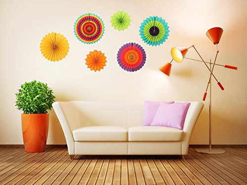 Ohuhu® Deko-Fächer, farbenfrohen Papierfächer, bunt Papier Fächer, Papier Fächer Deko, Paper Fan für Hause, Party, Hochzeit, Geburtstag - 2