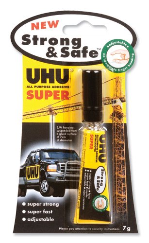 Download UHU Strong and Safe Super Glue Adjustable Super-strong and Fast Odourless in Tube 7g Ref 39710