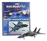 ul flugzeug bausatz kaufen Flugzeug Revell Modellbausatz Flugzeug 1:144 - F-14A Black Tomcat im Maßstab 1:144, Level 3, originalgetreue Nachbildung mit vielen Details, , Model Set mit Basiszubehör, 64029