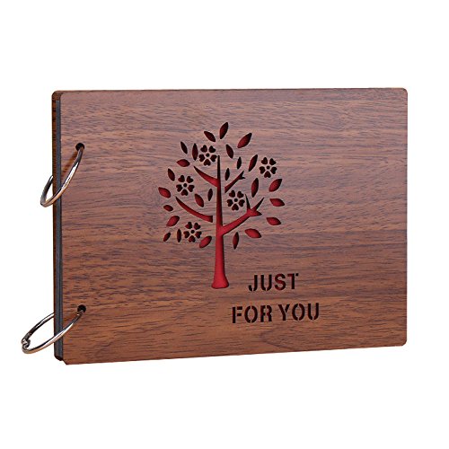 Sehaz Artworks Just for You Wooden Scrapbook Photo Album for Memorable Gift on Boyfriend Girlfriend Husband Wife Spouse Birthdays, Valentines Day, Anniversary, Monthsary for Couples