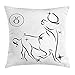 Produktbild ERCGY Zodiac Taurus Throw Pillow Cushion Cover, Esoteric Spiritual Composition with Abstract Bull Stars and Horoscope, Decorative Square Accent Pillow Case, 18 X 18 Inches, Black and White