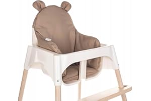 AMAMI Sitzkissen kompatibel mit Ikea Antilop Hochstuhl – Hochstuhl Sitzbezug – Stuhlkissen für Kleinkinder – Handmade Baby Kissen - antiallergisch – Handgefertigt – Teddy - Cappuccino