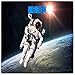 Produktbild Präzisions-Digital-Körpergewichtswaage Galaxy Astronaut Man Floating Over Earth mit leistungsstarken Sonnenstrahlen im Hintergrund Image Print Ultraflache Personenwaage aus gehärtetem Glas Genaue Gewi