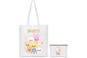SOSAYI Stray Merch pour STAY, Sac en jute Skzoo, Sac en jute SKZ et trousse de maquillage, Articles de fan Kpop Stray Cadeau