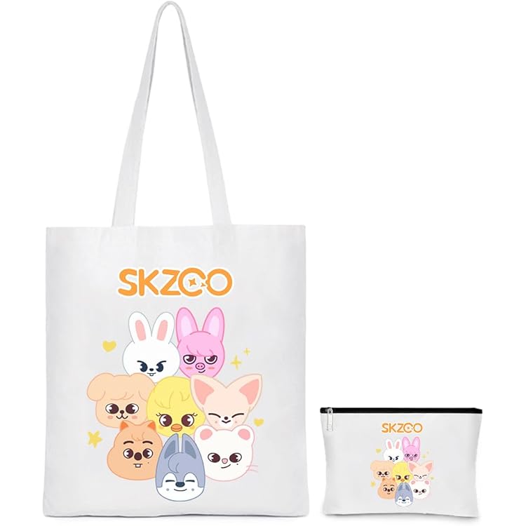 BJPERFMS Sac à main Stray Kids Tote Bag, Skzoo, 38x34cm, cadeau