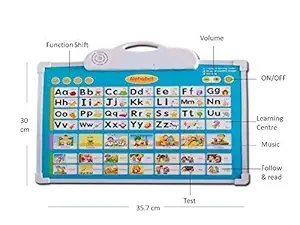 SUPER TOY 7 Activities Musical Alphabets Learning Drawing Board with One Doodle Pen - Multi Color