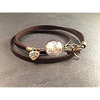 Wickelarmband Bronze Braun Pusteblume