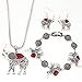 Produktbild HCFKJ 1Set Tier Elefant Frauen Halskette AnhäNger Tropfen Ohrringe Armband Modeschmuck (RD)