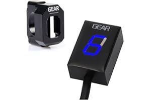 MOQIAOSEIKO Wasserdicht Motorrad Ganganzeige und Halterung Schwarz Kompatibel mit Suzuki DL650 DL1000 V-Strom Boulevard GSF GSX 650 1250 1400 Bandit Intruder SV 650 1000 VL800 VZ800