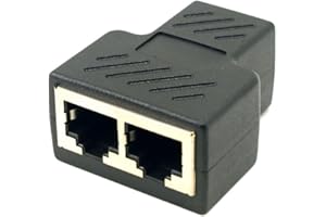 CHENYANG CY - Enchufe divisor adaptador de red Ethernet RJ45 8P8C a doble RJ45 con escudo