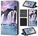 Price comparison product image CoverFix Premium Flip Cover Protective Case for Samsung Galaxy J3 2017 / J3 2017 Duos, Made of Faux Leather with Motif 1514 Wasserfall See Urlaub