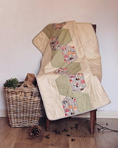Mushroom, forest baby blanket, organic baby quilt, modern heirloom blanket, wall hanging