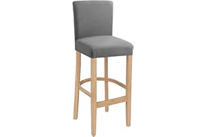 LANSHENG Fundas para taburetes de Bar, elásticas, Lavables, Extensibles y extraíbles, para Silla de Comedor giratoria Corta, Silla de Bar, Taburete (Gris Claro, 1 Piezas)