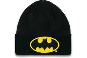 Logoshirt®️ DC Comics I Batman I Logo I Bonnet en Laine I Hiver I Femme & Homme I Brodé I Noir I Design Original sous Licence