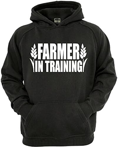 FARMER IN TRAINING HOODIE,CHILDREN'S HOODIE, SIZES 5-13 YEARS (9-11 YEARS (32" CHEST), BLACK)