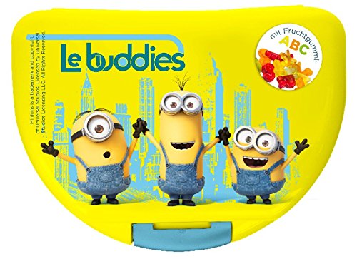 Preisvergleich Produktbild Minions Brotdose Lunchbox Movie 2015 mit Fruchtgummi Buchstaben